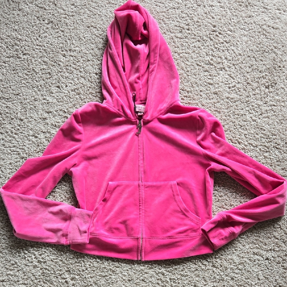 Juicy Couture Hot Pink Velour Zip Hoodie